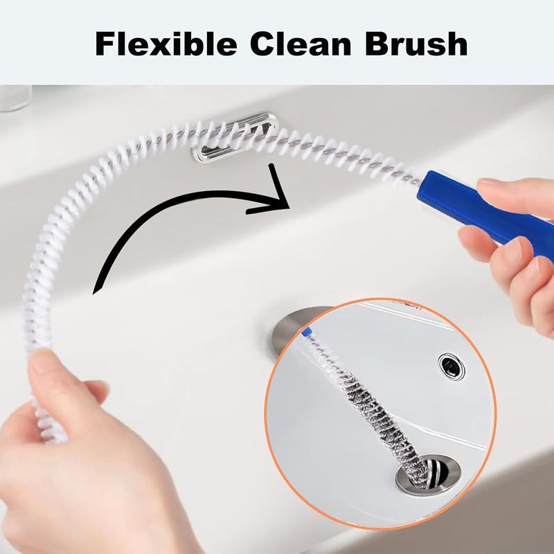 Adove Drain Cleaning Brush 2pack, Long Drain Clog Remover Tool 23.6inch, Pipe Brush Cleaner with Nylon Bristles, Sink Drain Cleaner for Toilet, Kitchen Sink, Bathroom Tub, Shower, and Sewer Drain - Image 4